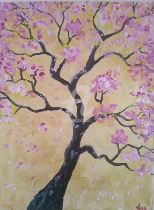 Blossom tree(Sakura) Painting, 11.8x15.8 in