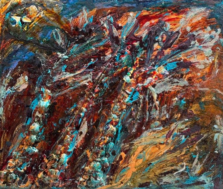 fragment de cendres et d azur Malarstwo, 17,7x21,7 in