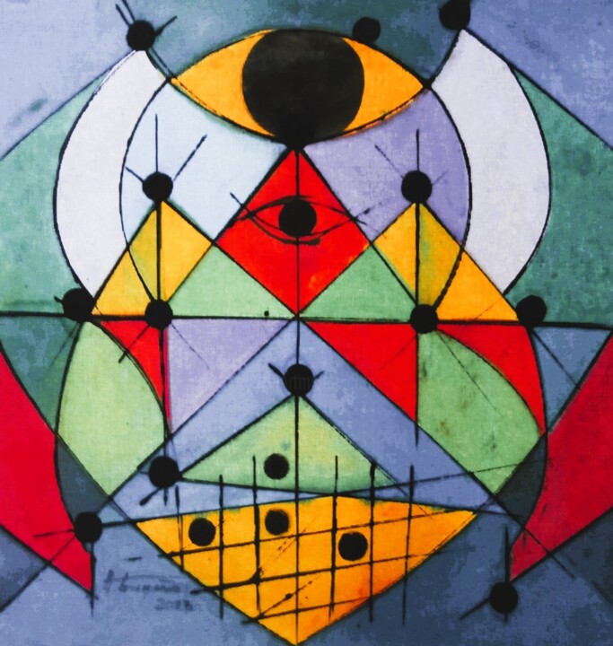 Nosso tempo 23-D 绘画, 19.7x19.7 in