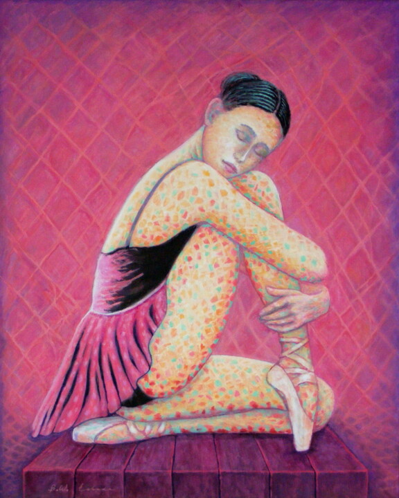 Balerina ciemnoróżowa 绘画, 39.4x31.5 in