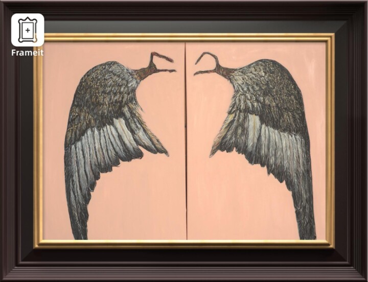 Diptic Wing 绘画, 19.7x27.6 in