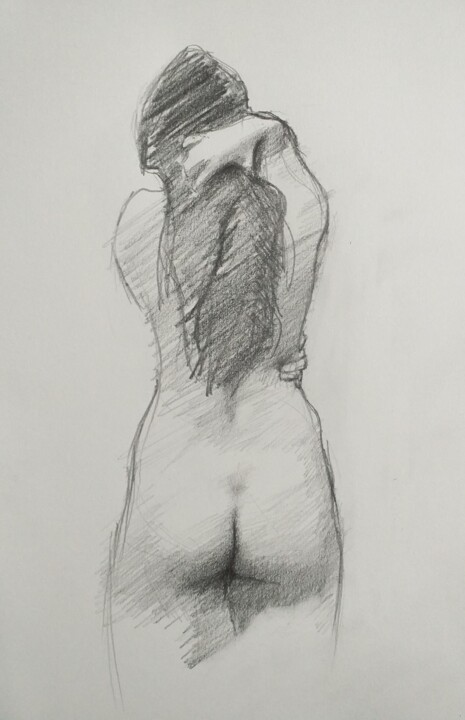 Figure Study (Mailén) Desenho, 11,8x8,3 in
