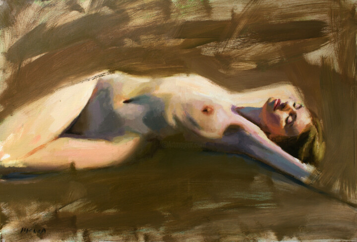 Woman in the Sun 绘画, 19.7x35.4 in