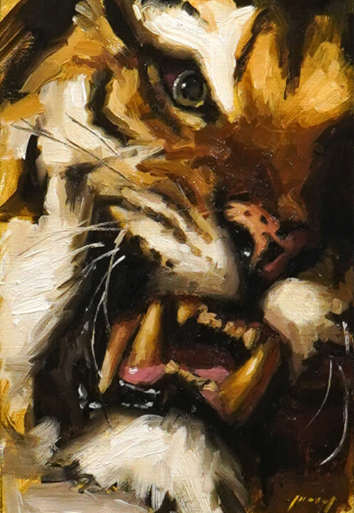 Tiger 绘画, 11.8x7.9 in