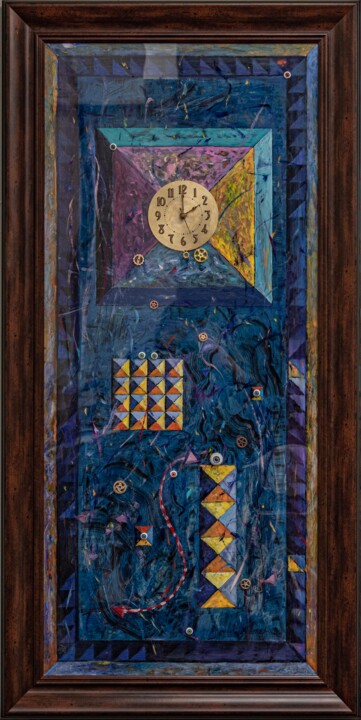 Phenomenon of Harmony. ArtClock, quartz movement. Pittura, 47,5x23,5 in