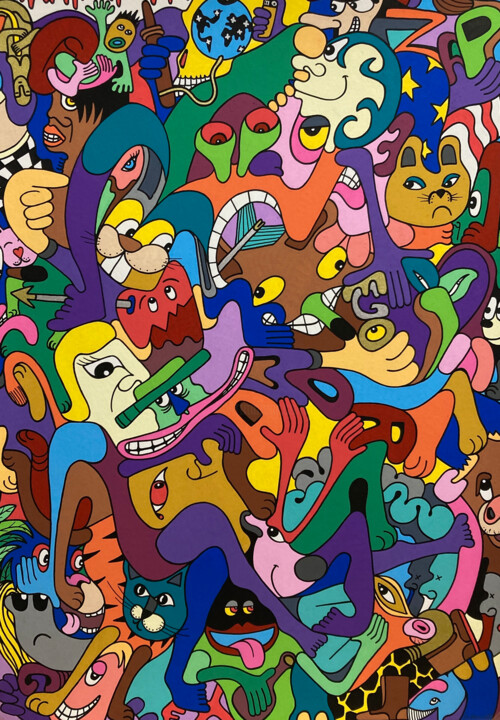Drawing titled "“ Sans Amour pas de…" by Philippe Pons, Original Artwork, Marker Mounted on Aluminium