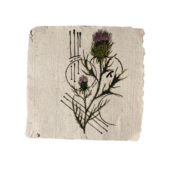 Mondo in fiore Pittura, 13,8x13,8 in