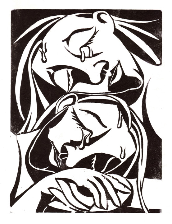 Weinende Frauen Baskıresim, 15,8x11,8 in