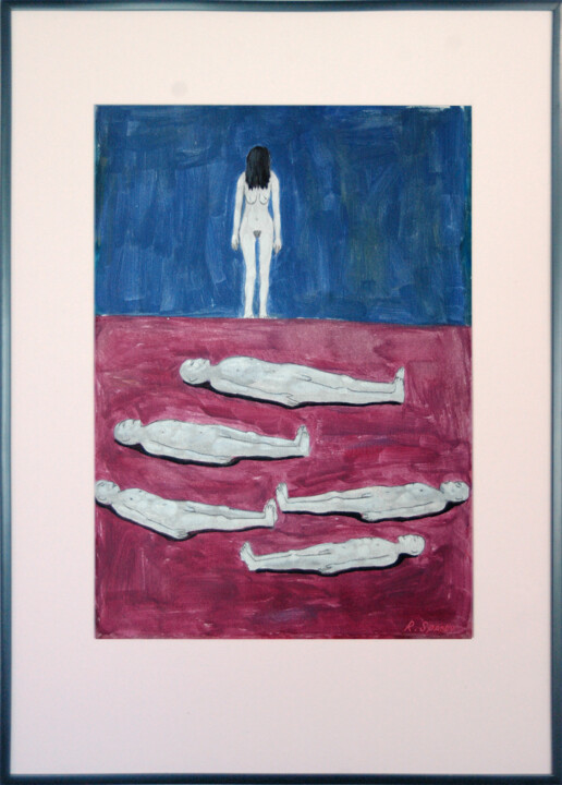 Drawing titled ""Over The Hill". Dr…" by Rumen Spasov, Original Artwork, Oil Mounted on Other rigid panel
