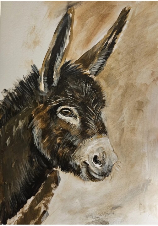 Der Esel Donkey 绘画, 11.6x8.3 in