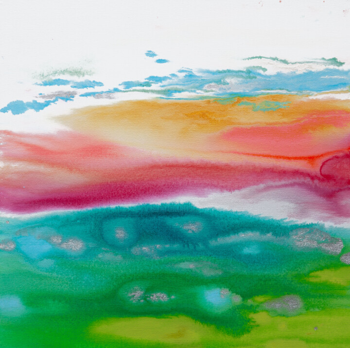 "Red Skies at Night" başlıklı Tablo Hilary Winfield tarafından, Orijinal sanat, Akrilik Ahşap Sedye çerçevesi üzerine monte…