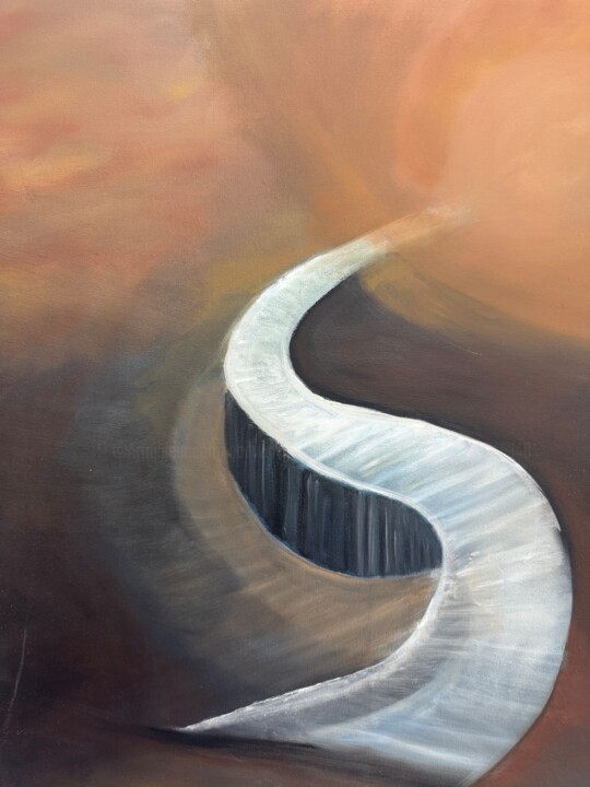 Pintura intitulada "Stairway to heaven?…" por Godwin Muscat Azzopardi (Godwin), Obras de arte originais, Óleo