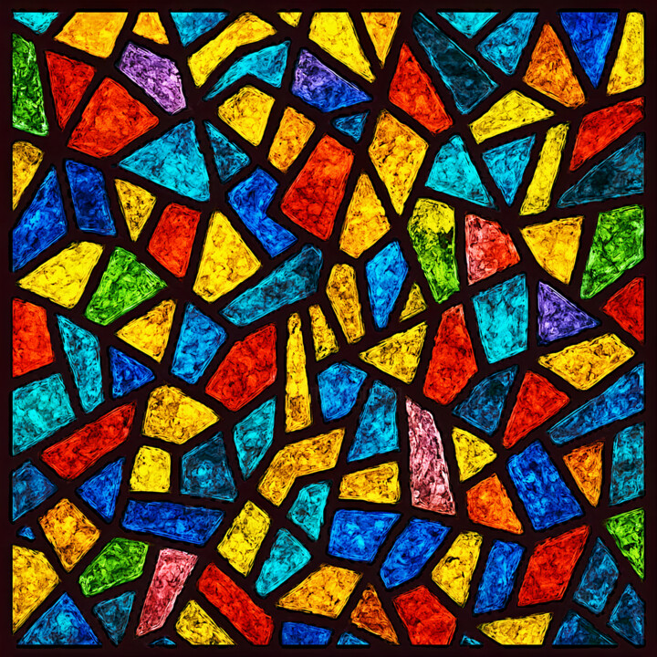 Vitrail abstrait Digital Arts, 15.8x15.8 in