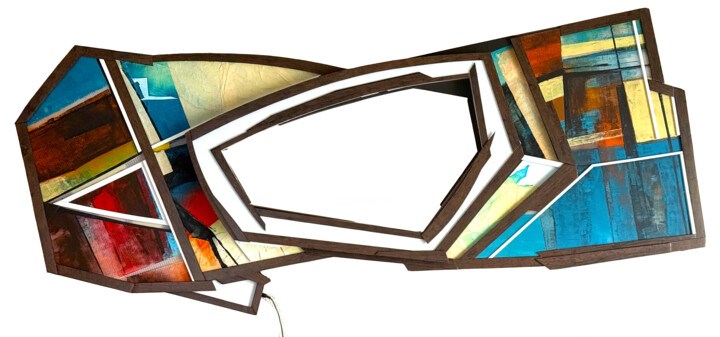 Collages titled "A 2025 002. Diptico." by Omar Piñol, Original Artwork, Acrylic Mounted on Other rigid panel