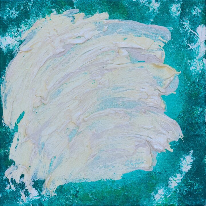 Painting titled "Energy of Ocean" by Vladilena Cherednichenko, Original Artwork, Acrylic Mounted on Wood Stretcher frame