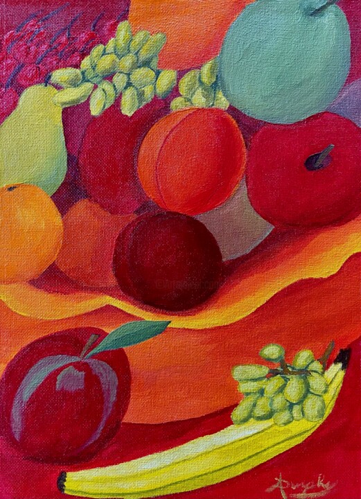Impression of Fruit 绘画, 9x12 in