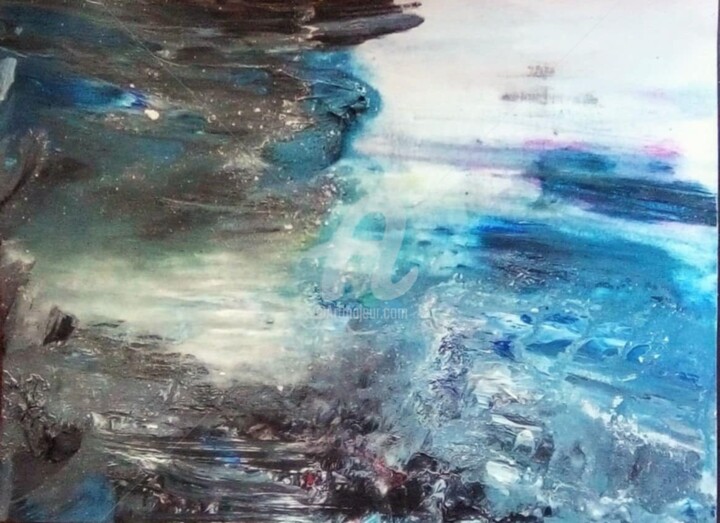 Painting titled ""TORNADE"" by Paula Clemence, Original Artwork, Gouache Mounted on Wood Stretcher frame