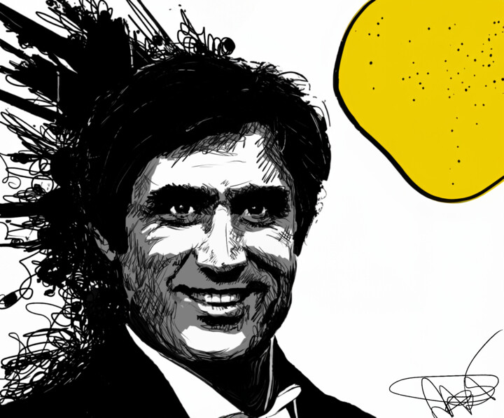 Digital Arts titled "Lando Buzzanca" by Marzia Schenetti, Original Artwork, Digital Painting