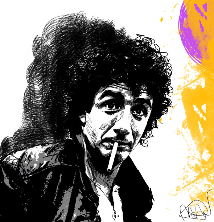Digital Arts titled "Francesco Nuti" by Marzia Schenetti, Original Artwork, Digital Painting