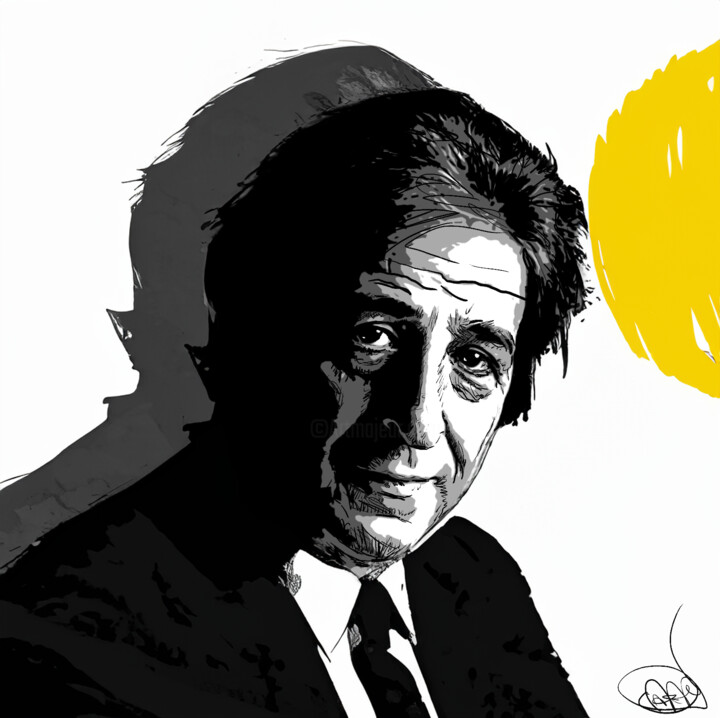 Digital Arts titled "Giorgio Gaber" by Marzia Schenetti, Original Artwork, Digital Painting