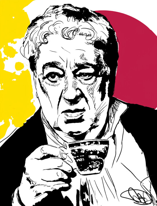 Digital Arts titled "Paolo Bonacelli" by Marzia Schenetti, Original Artwork, Digital Painting