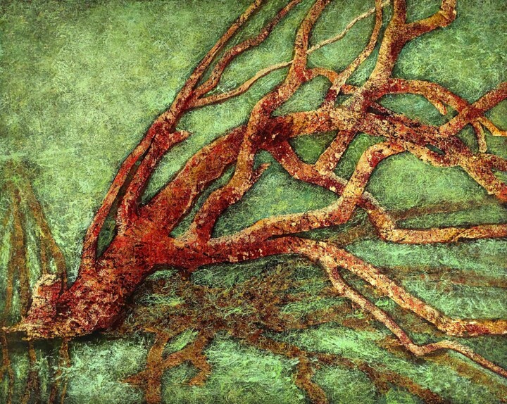 The Golden Tree Painting, 15.8x19.7 in