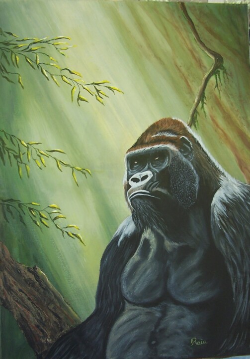 gorille argenté 绘画, 27.6x19.7 in