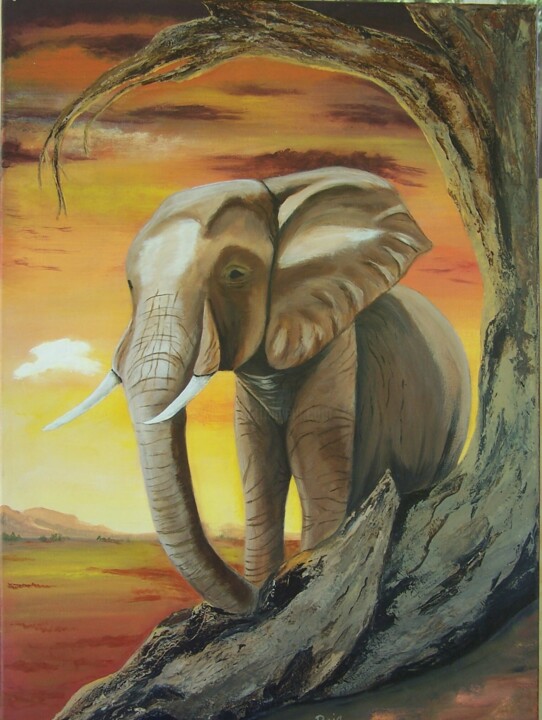 elephanteau 绘画, 27.6x19.7 in
