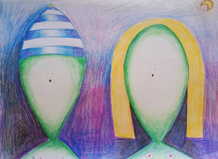 Drawing titled "To home" by Pavlo Ponomarenko, Original Artwork, Conté