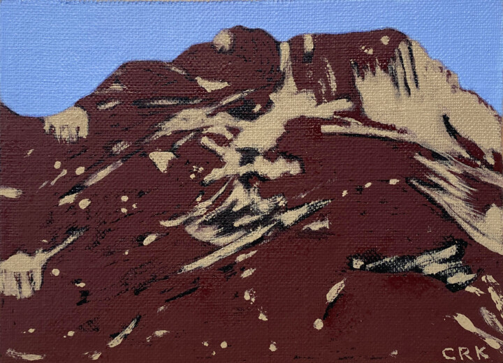 Painting titled "L'été montagne 36" by Clara Ramirez Katz, Original Artwork, Oil Mounted on Wood Panel