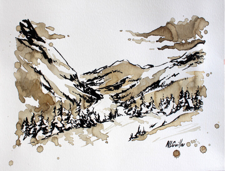 Les Fontanettes, Pralognan la Vanoise Schilderij, 11,8x15,8 in
