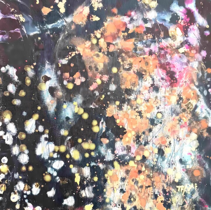 Pintura intitulada "Night Landscape Abs…" por Diana Dimova - Traxi, Obras de arte originais, Acrílico