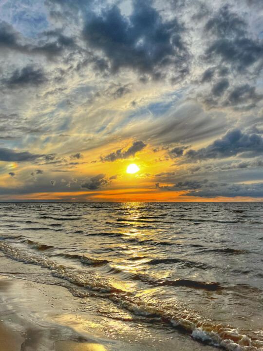 Photography titled "Sunset at Baltic sea" by Olga Strogonova, Original Artwork, Digital Photography