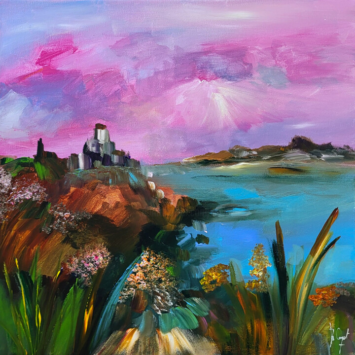 Intime de lumière Painting, 15.8x15.8 in