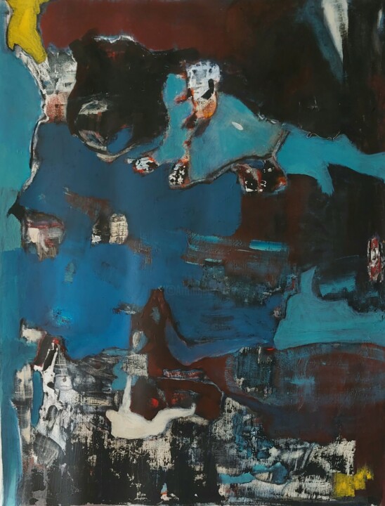 Méditerranée frontière et cimetière. 绘画, 33.9x26.8 in