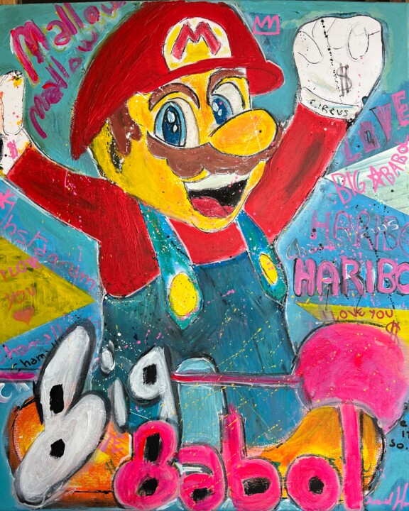 Mario Big Babol POP ART 绘画, 23.6x19.7 in