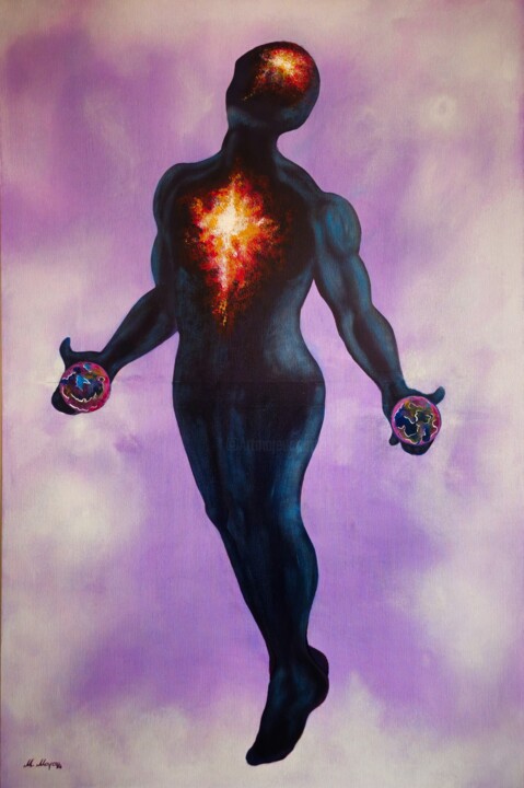 Painting titled "Transcend" by Mirko Maras, Original Artwork, Acrylic Mounted on Wood Panel