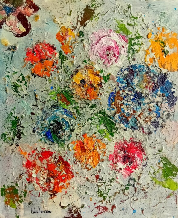 Fleurs Folles 1 绘画, 18.1x15 in