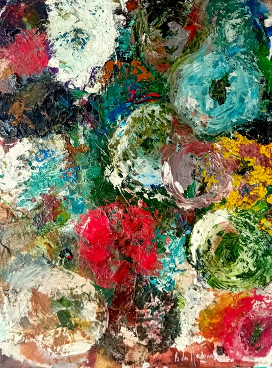 Fleurs Folles 3 绘画, 15.8x11.8 in