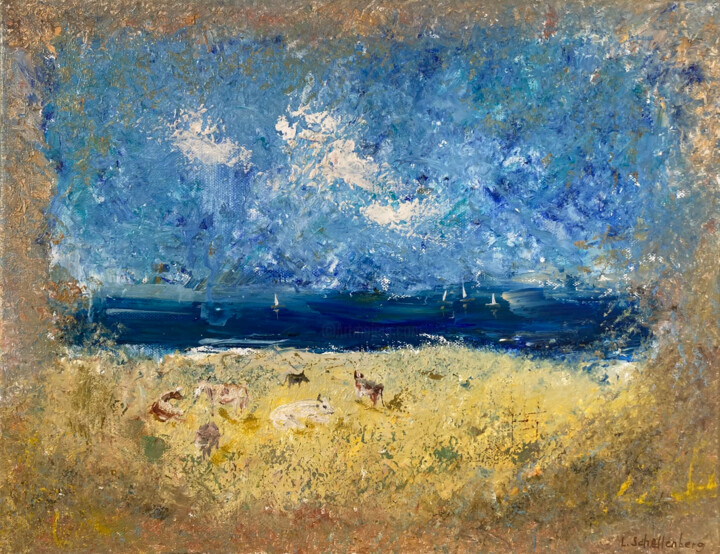 Painting titled "Mittag" by Lusie Schellenberg, Original Artwork, Oil