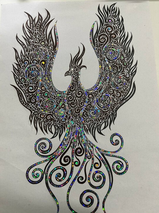 Phoenix - Rebirth 绘画, 27.6x19.7 in