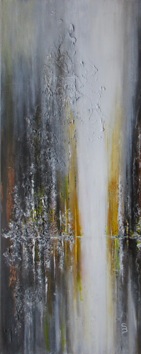 Painting titled "" LUNE DE FIEL "" by Sonia Dumoulin, Original Artwork, Acrylic Mounted on Wood Stretcher frame