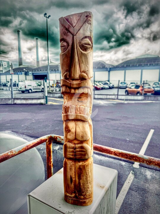 Sculpture influence océanique Rzeźba, 27,6x4,7 in