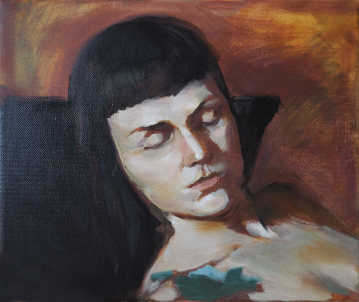 Painting titled "Silence" by Liudmila Iliuchina, Original Artwork, Oil