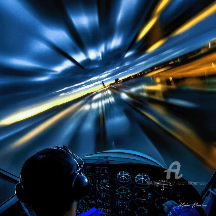 Digital Arts titled "✈️ GO‑AROUND BGO 1743" by Morten Klementsen, Original Artwork, AI generated image