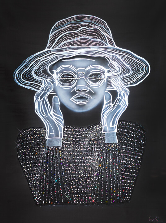 Painting "Flickering girl in the Shadow" Painting, 31x23 in