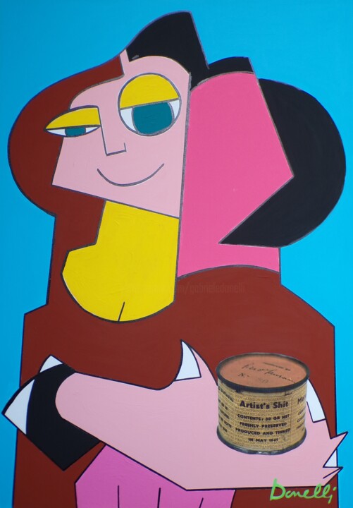 Painting titled "Portrait of Mrs Lis…" by Gabriele Donelli, Original Artwork, Acrylic Mounted on Wood Panel