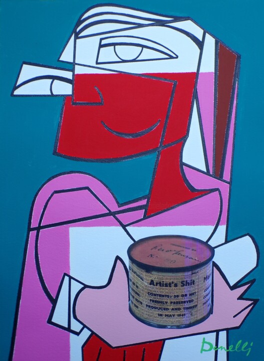 Painting titled "Portrait de Mme Lis…" by Gabriele Donelli, Original Artwork, Acrylic