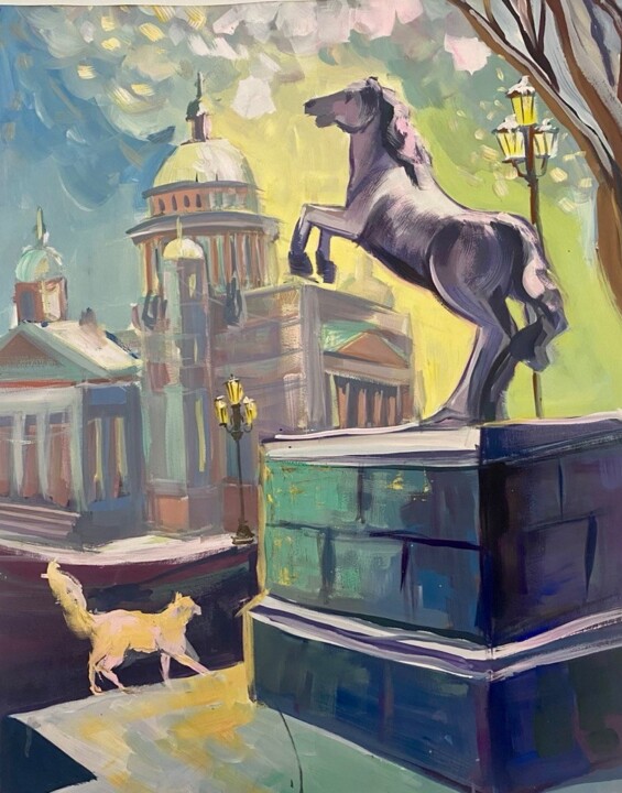 Downtown Painting, 31.9x24.4 in