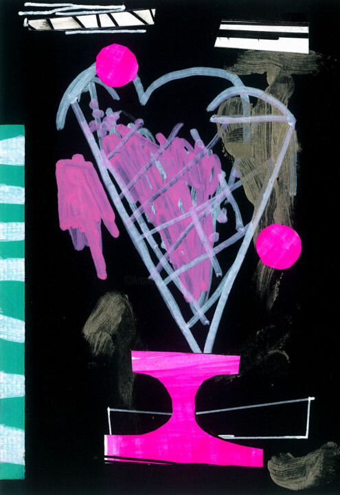 Drawing titled "Nice Sunday afterno…" by Dusan Stosic, Original Artwork, Acrylic Mounted on Cardboard